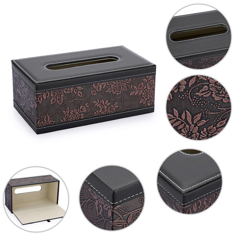 Sumnacon Tissue Box Cover Rectangule Leather Tissue Box with Magnetic Bottom,Stylish PU Tissue Box Holder for Bathroom Toilet Bedroom Living Room Desk Table Office Car - Image 4